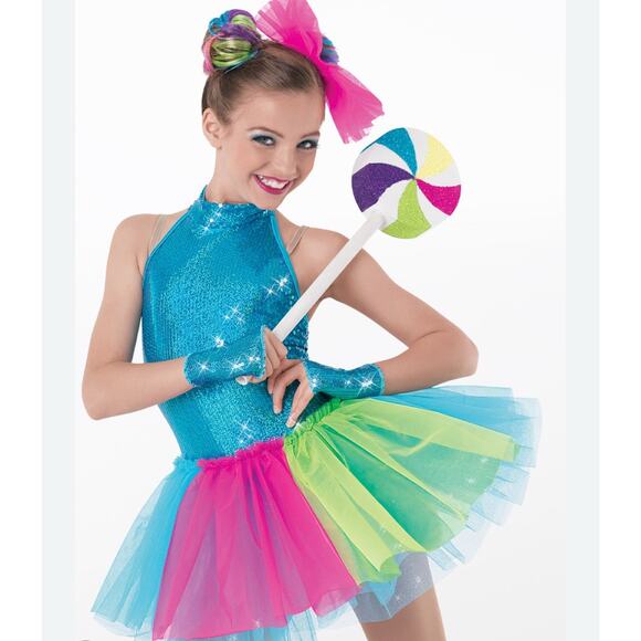 Weissman Sweet Escape 8751 Sz SC 6 6x Girls Dance Costume Tutu Dress & Bow Candy - Picture 2 of 9